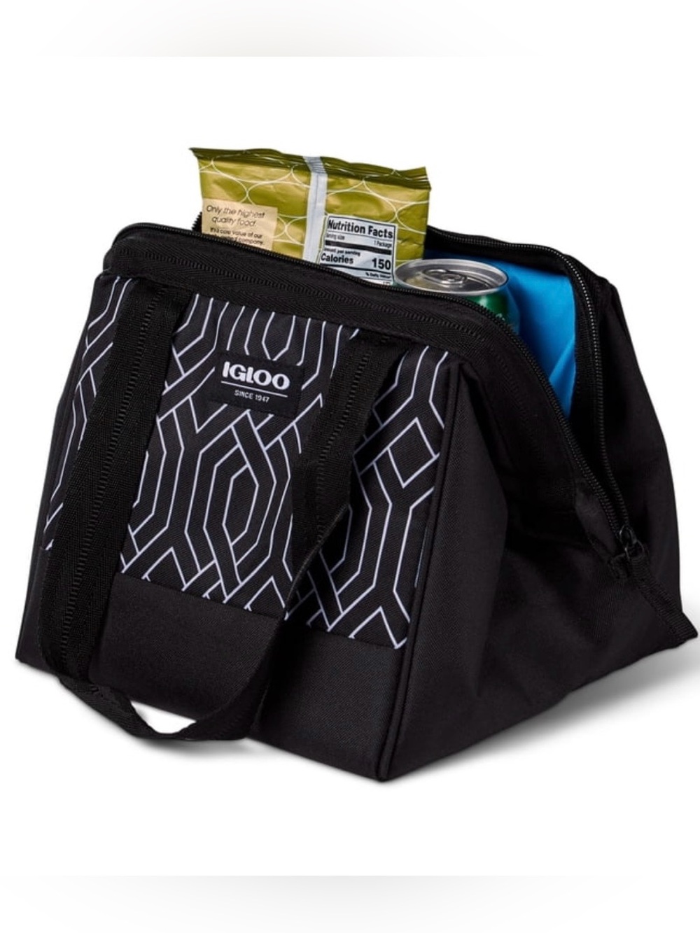 New Igloo Black and White Geometric Cooler Bag/Lunchbox